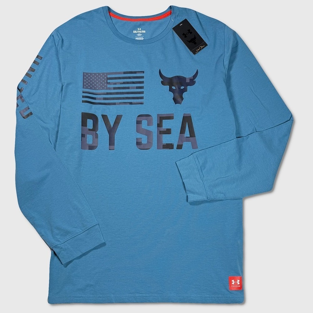 Under Armour Project Rock Veterans Day By Sea Shirt - NWT Mens Large - #45783-M5